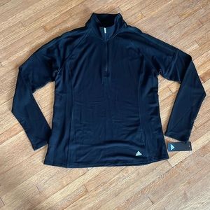 NWT adidas black 1/4 zip french terry golf jacket